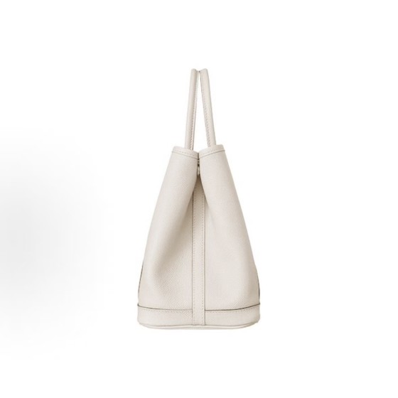 HERMES Garden Party 30 Silver clasp handbag 30 Women\'s Edition 10 Craie Milkshake White